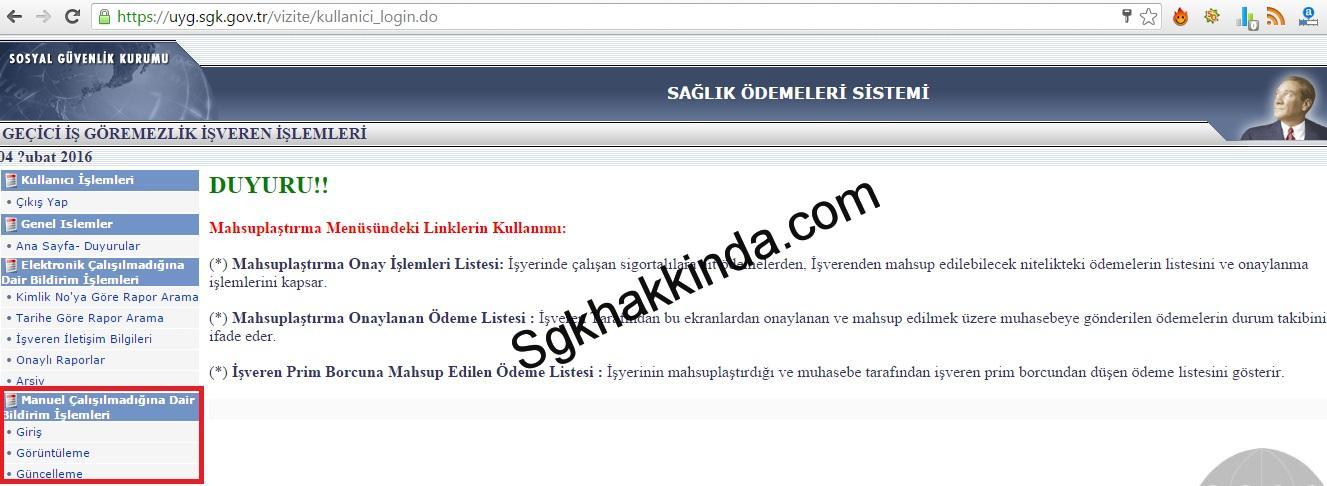İşveren rapor girişi ( Manuel ) işveren rapor - İşveren rapor girişi ( Manuel )