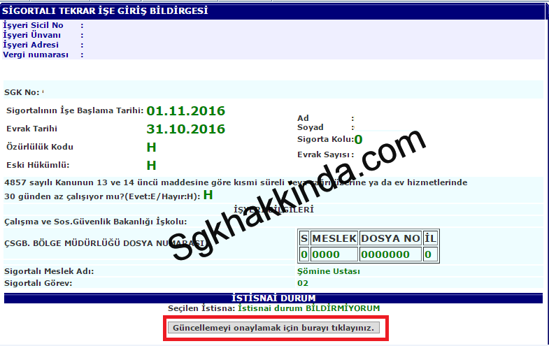 Sigortalı meslek kodu nasıl güncellenir? meslek kodu güncelleme 3 - Sigortalı meslek kodu nasıl güncellenir?