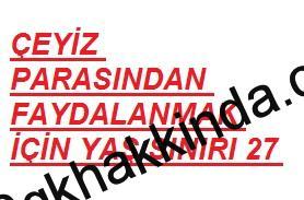 EYZ - Çeyiz parası yardımında 27 yaş şartı