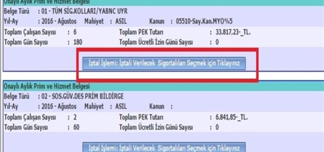 E-bildirge iptal işlemi